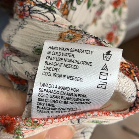 Patrons of Peace Ruffle Drawstring Waist Red Print Maxi Dress NEW W-722 Sz S - Picture 9 of 10